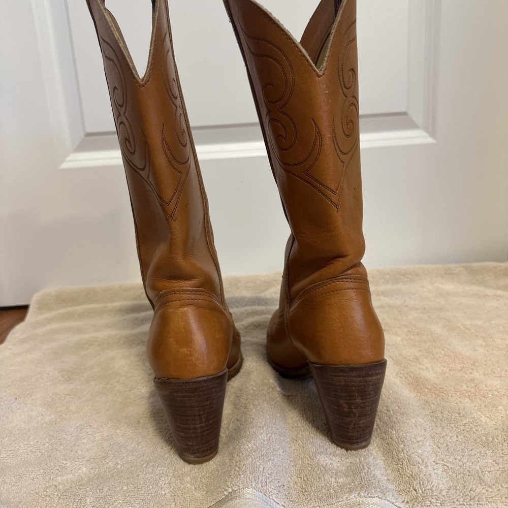 Vintage Western Dingo Boots Leather Heeled Rodeo Embroidered Cowboy Women's SZ 7 - Picture 5 of 16